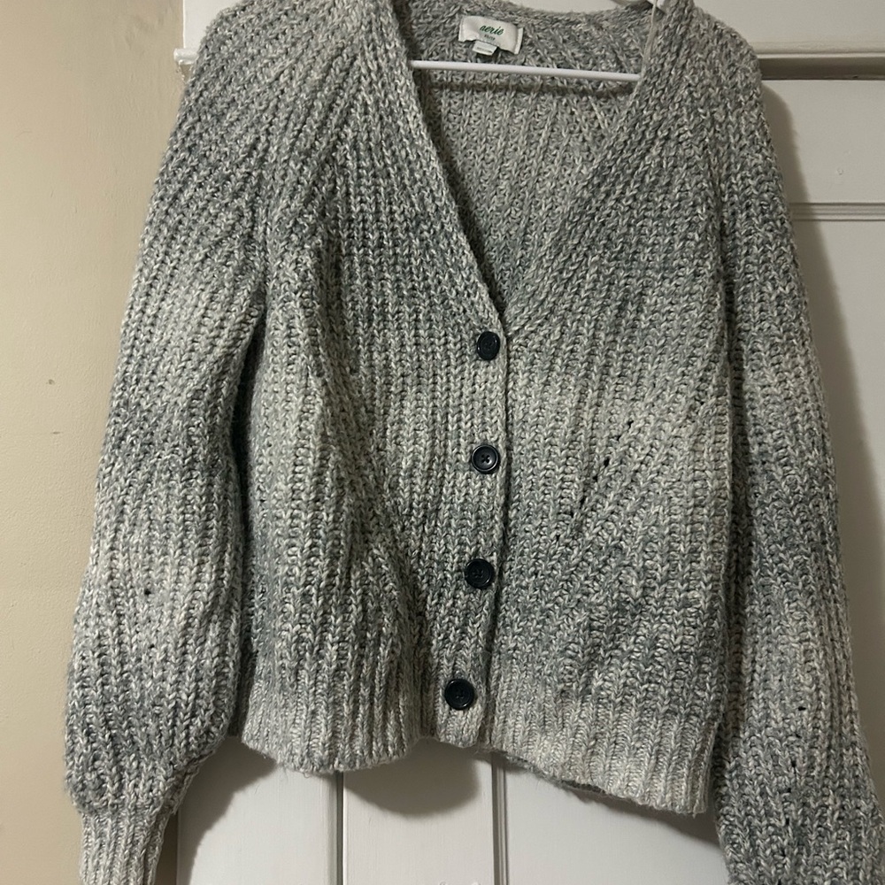 Aerie Black and Gray Women's Cardigan